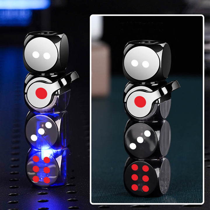 Glowing Stacked Dice-Shaped Refillable Butane Lighter - Black - image 2