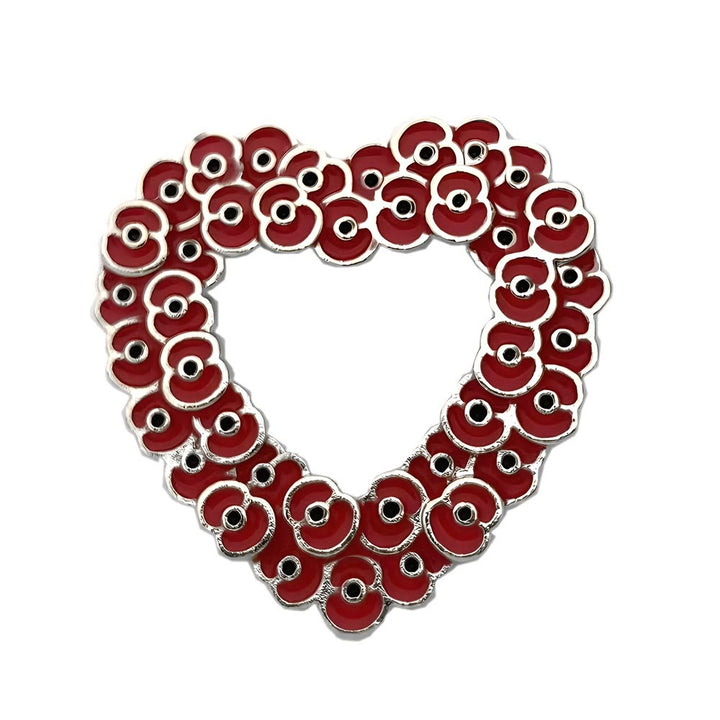 Mini Poppy Cluster Heart Frame Two Tone Brooch - Style #3 - image 5