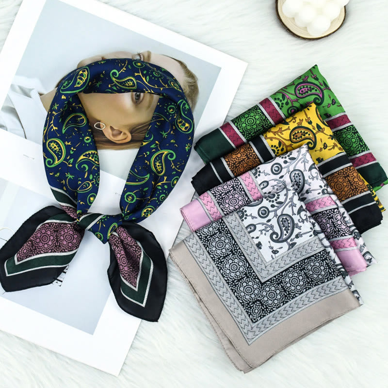 Women's Stylish Colorful Paisley Print All Season Lightweight Square Scarf - image 0