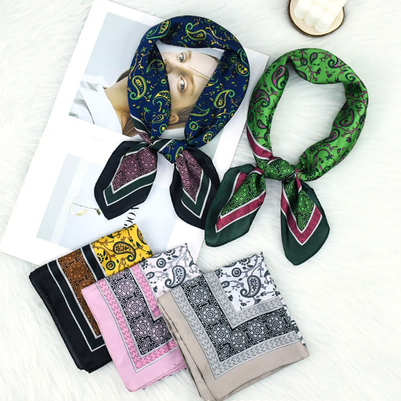 Women's Stylish Colorful Paisley Print All Season Lightweight Square Scarf - image 1