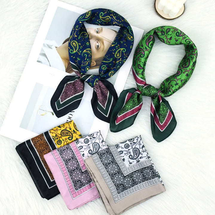 Women's Stylish Colorful Paisley Print All Season Lightweight Square Scarf - image 1