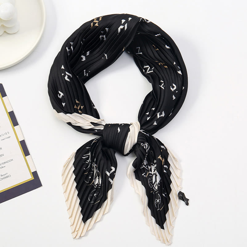 Women's Pleated Artistic Pattern Lightweight Flowy All-Season Scarf - Style #14 - image 15