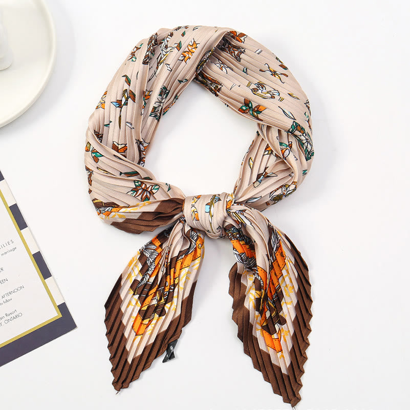 Women's Pleated Artistic Pattern Lightweight Flowy All-Season Scarf - Style #6 - image 7