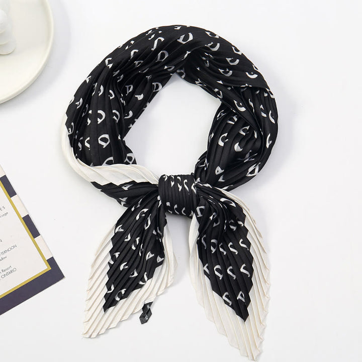 Women's Pleated Artistic Pattern Lightweight Flowy All-Season Scarf - Style #18 - image 19