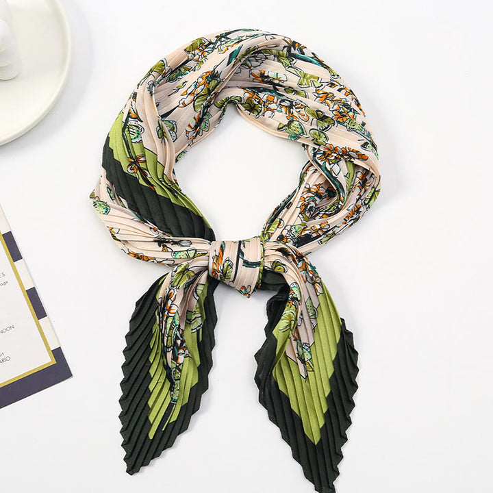 Women's Pleated Artistic Pattern Lightweight Flowy All-Season Scarf - Style #11 - image 12