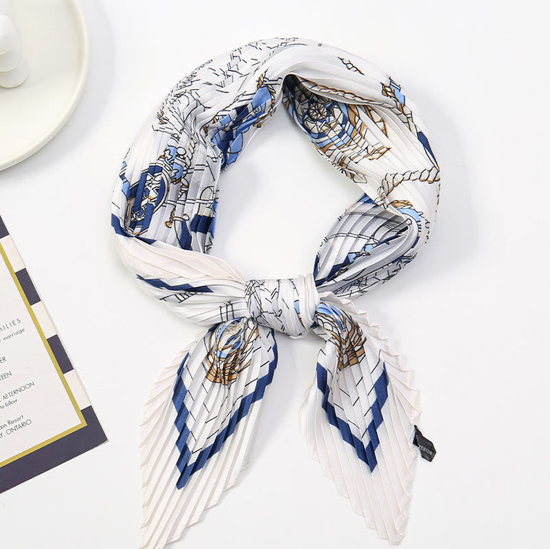 Women's Pleated Artistic Pattern Lightweight Flowy All-Season Scarf - Style #15 - image 16