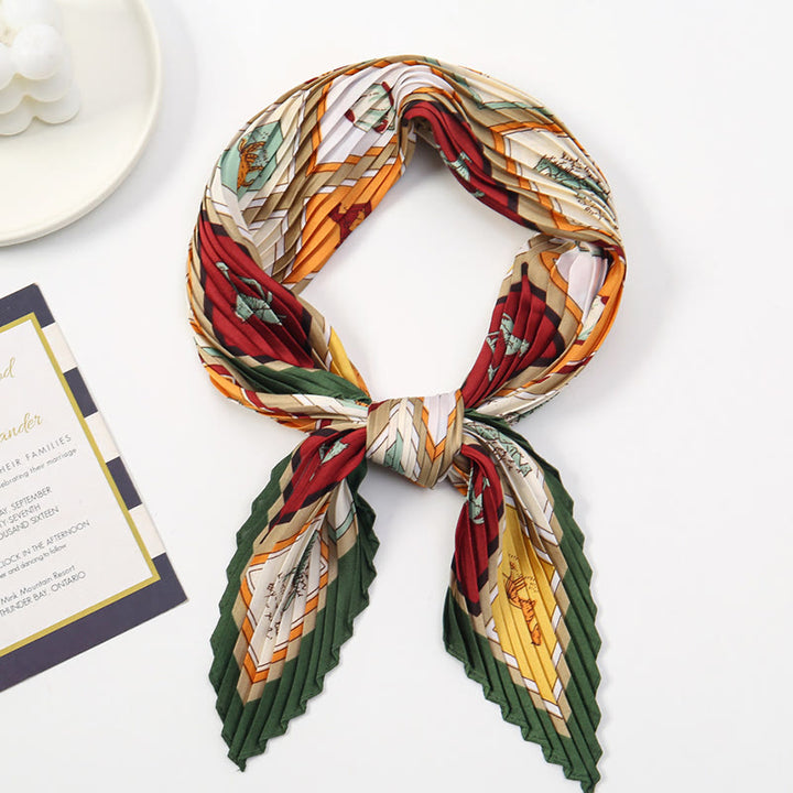 Women's Pleated Artistic Pattern Lightweight Flowy All-Season Scarf - Style #12 - image 13