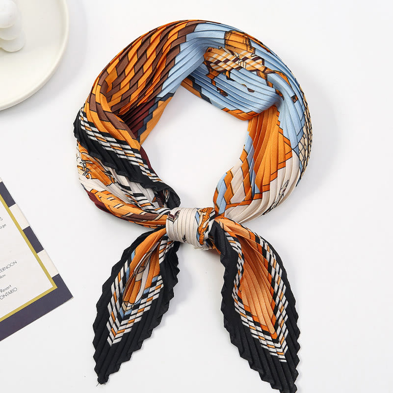 Women's Pleated Artistic Pattern Lightweight Flowy All-Season Scarf - Style #22 - image 23