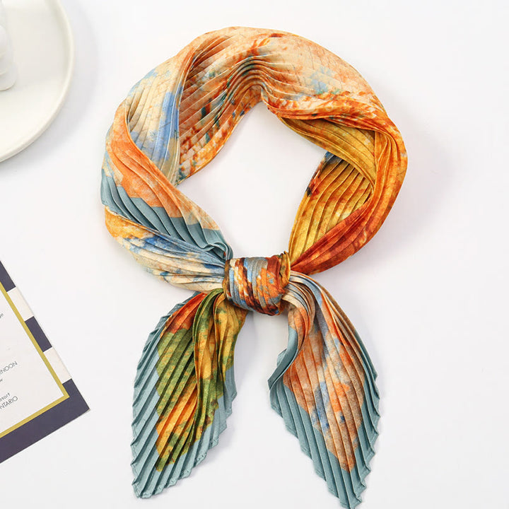 Women's Pleated Artistic Pattern Lightweight Flowy All-Season Scarf - Style #20 - image 21