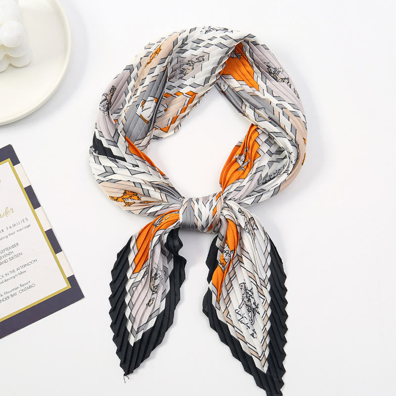 Women's Pleated Artistic Pattern Lightweight Flowy All-Season Scarf - Style #16 - image 17