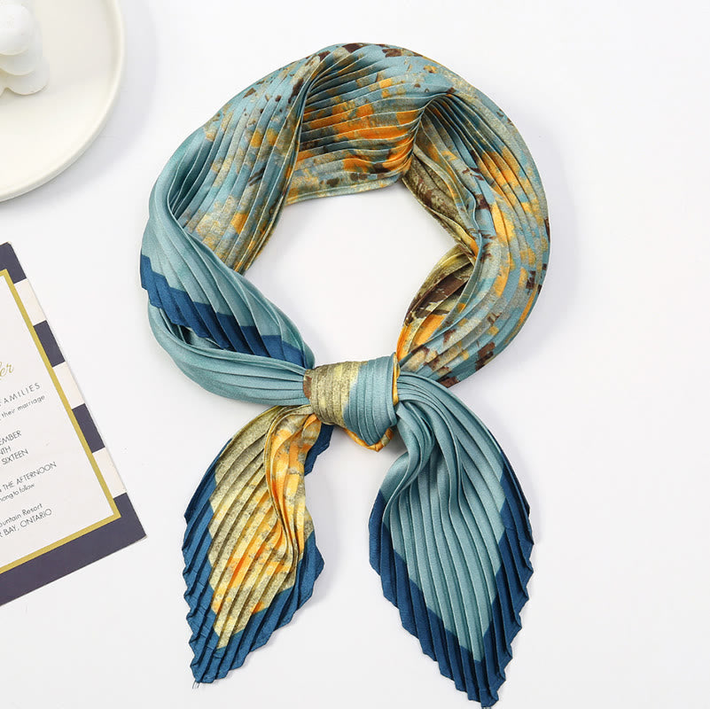 Women's Pleated Artistic Pattern Lightweight Flowy All-Season Scarf - Style #1 - image 1