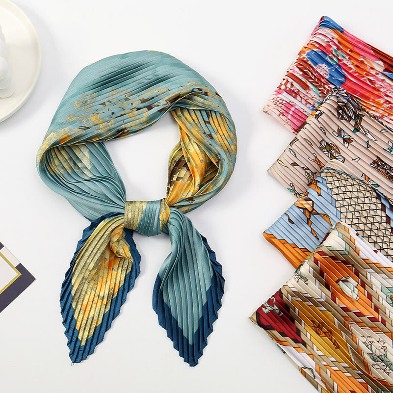 Women's Pleated Artistic Pattern Lightweight Flowy All-Season Scarf - image 0