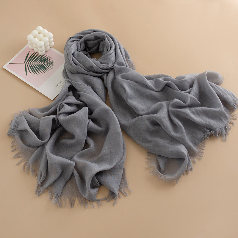 Women's Cloud-Soft Lightweight Breathable Multi-Color Versatile Fringed Scarf - Style #20 - image 19