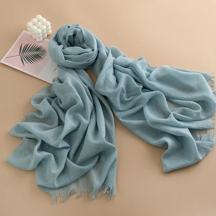 Women's Cloud-Soft Lightweight Breathable Multi-Color Versatile Fringed Scarf - Style #10 - image 9