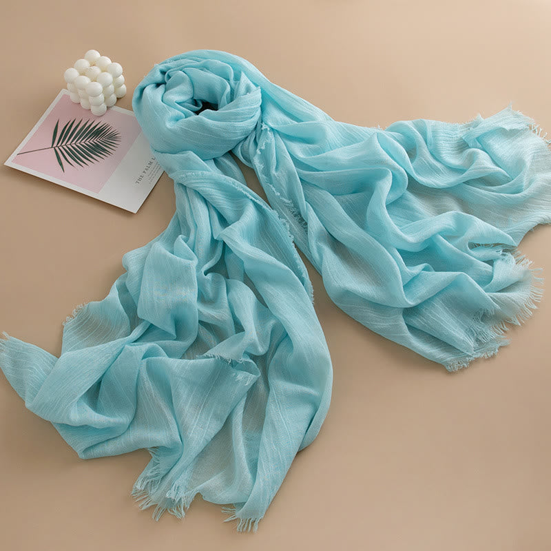 Women's Cloud-Soft Lightweight Breathable Multi-Color Versatile Fringed Scarf - Style #11 - image 10