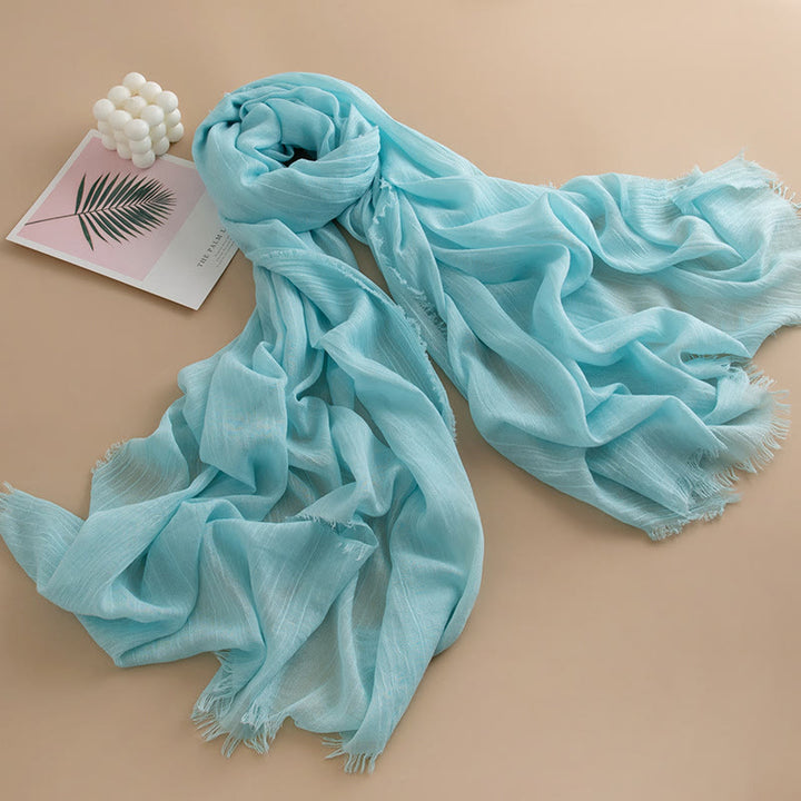 Women's Cloud-Soft Lightweight Breathable Multi-Color Versatile Fringed Scarf - Style #11 - image 10
