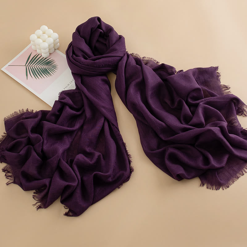 Women's Cloud-Soft Lightweight Breathable Multi-Color Versatile Fringed Scarf - Style #31 - image 30
