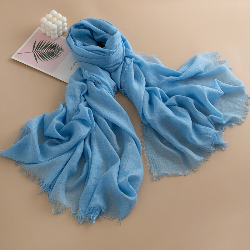 Women's Cloud-Soft Lightweight Breathable Multi-Color Versatile Fringed Scarf - Style #9 - image 8