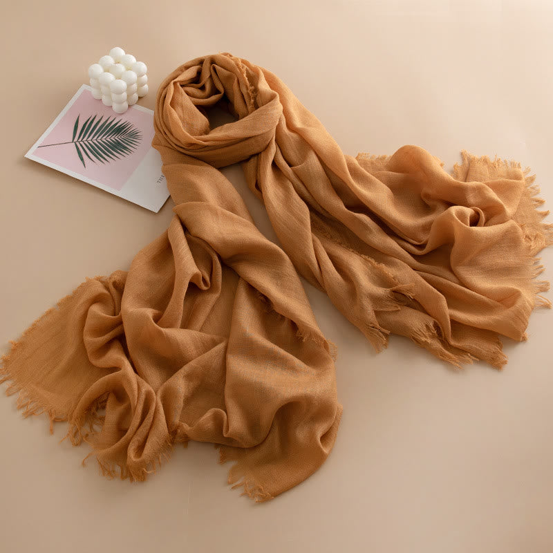 Women's Cloud-Soft Lightweight Breathable Multi-Color Versatile Fringed Scarf - Style #6 - image 5