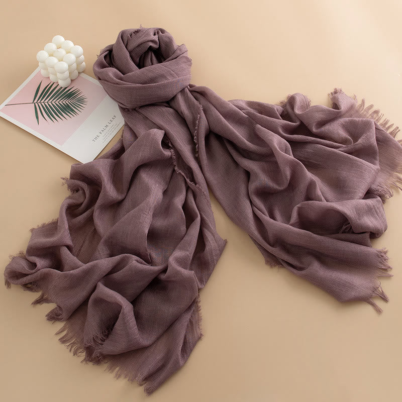 Women's Cloud-Soft Lightweight Breathable Multi-Color Versatile Fringed Scarf - Style #27 - image 26