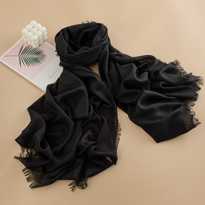 Women's Cloud-Soft Lightweight Breathable Multi-Color Versatile Fringed Scarf - Style #35 - image 34