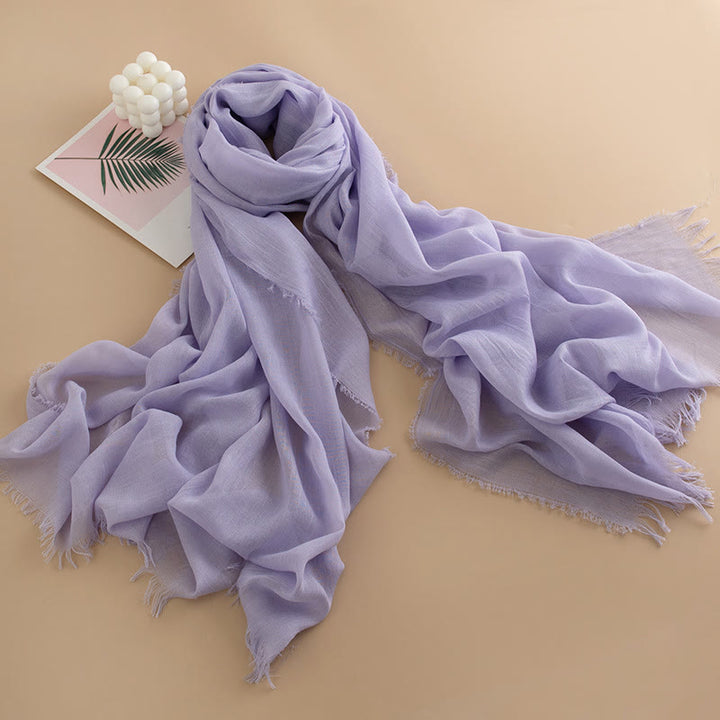 Women's Cloud-Soft Lightweight Breathable Multi-Color Versatile Fringed Scarf - Style #17 - image 16