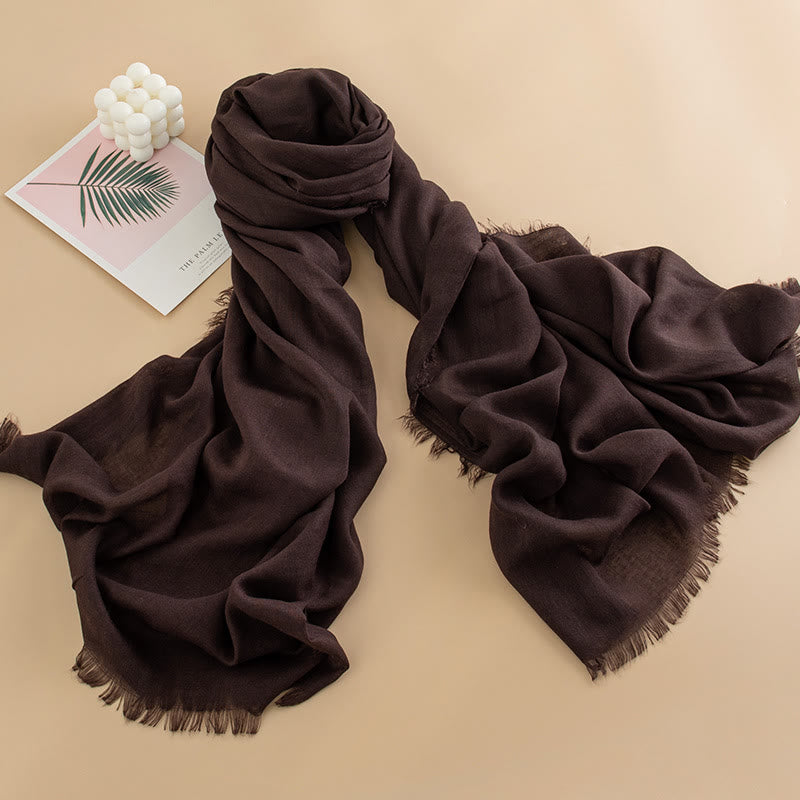 Women's Cloud-Soft Lightweight Breathable Multi-Color Versatile Fringed Scarf - Style #32 - image 31