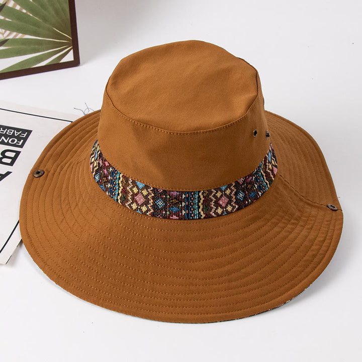 Women's Outdoor Sunshade Fisherman Hat With Metal Button - Caramel - M(About 22 1/2") - image 4