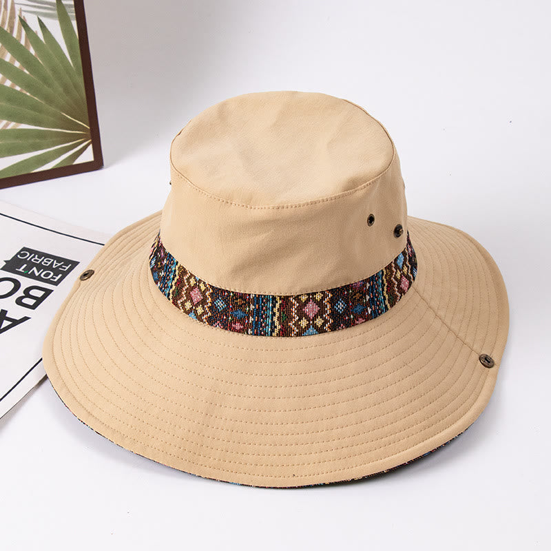 Women's Outdoor Sunshade Fisherman Hat With Metal Button - Khaki - M(About 22 1/2") - image 1