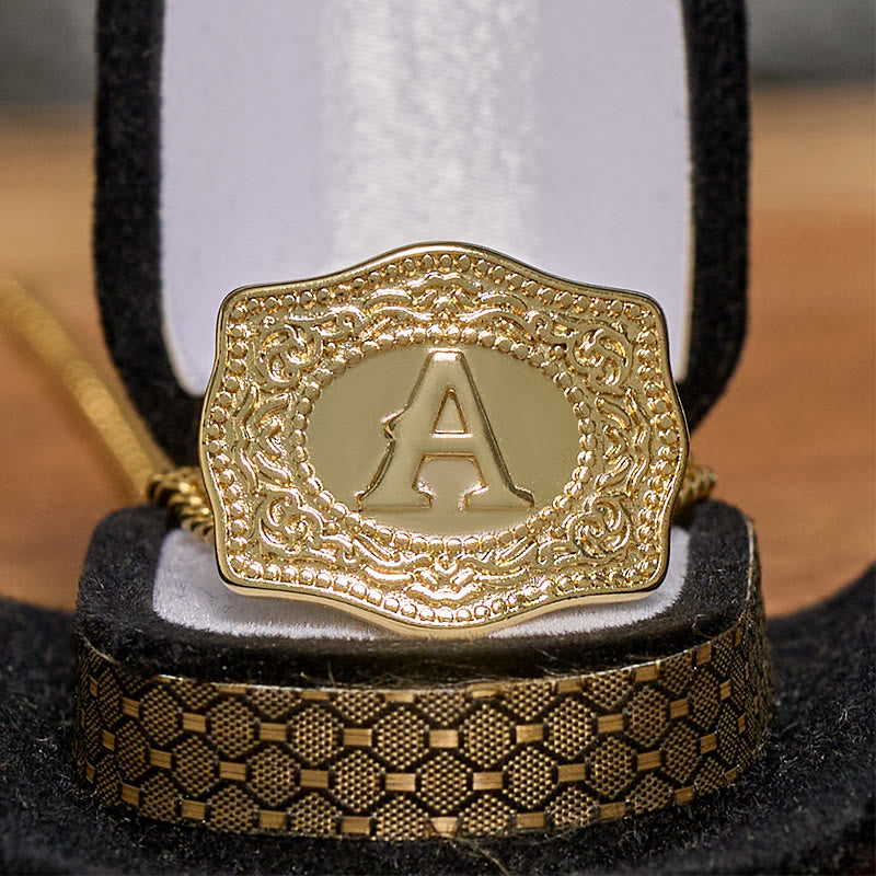 Initial Letter DIY Hidden Knife Belt Buckle Gold Necklace Bundle Set - image 4