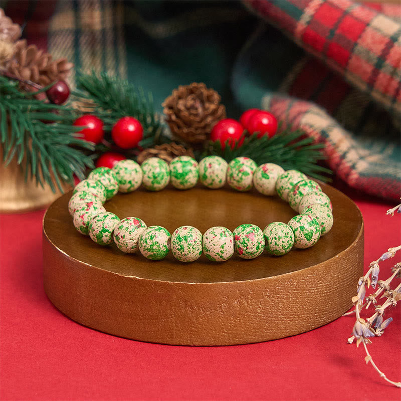 6Pcs Green Christmas Bead Pendant Bracelet Set - image 6