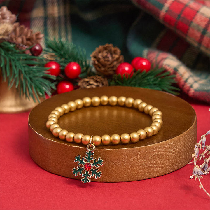 6Pcs Green Christmas Bead Pendant Bracelet Set - image 9