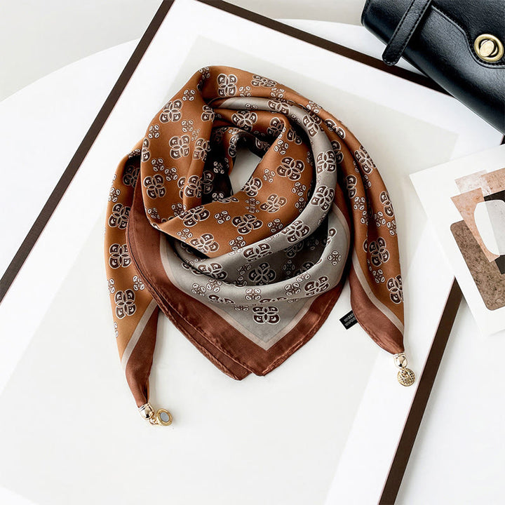 Women's Elegant Retro Art Print Lightweight Square Scarf - Style #8 - image 7