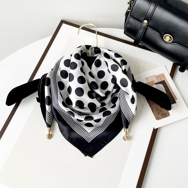 Women's Elegant Retro Art Print Lightweight Square Scarf - Style #10 - image 9