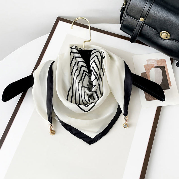 Women's Elegant Retro Art Print Lightweight Square Scarf - Style #7 - image 6