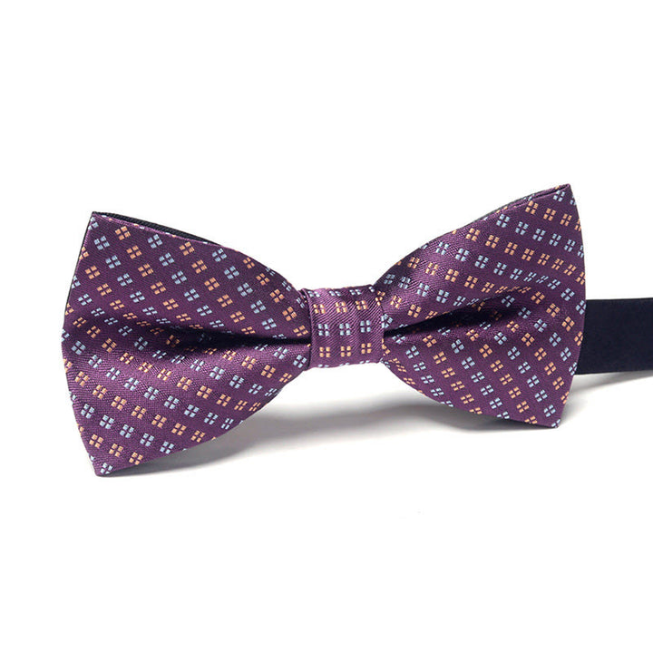 Men's Elegant Refined Sophisticated Stylish Dual-pattern Accented Formal Bow Tie - Style #5 - image 5