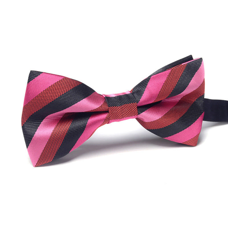 Men's Elegant Refined Sophisticated Stylish Dual-pattern Accented Formal Bow Tie - Style #4 - image 4