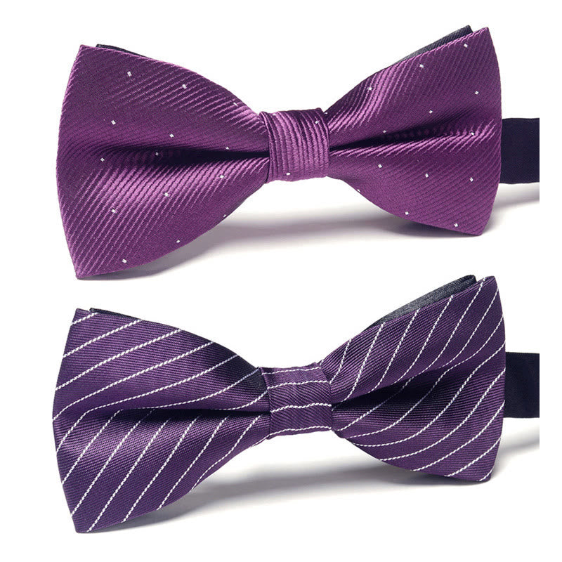 Men's Elegant Refined Sophisticated Stylish Dual-pattern Accented Formal Bow Tie - image 0