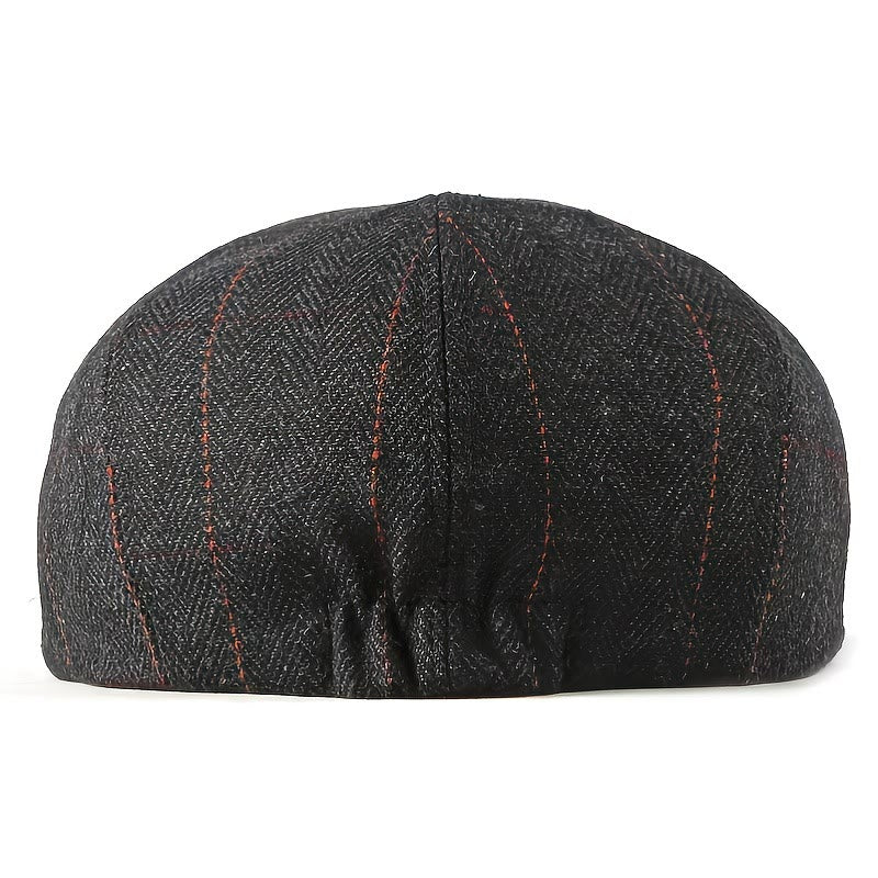 Men's Elegant Retro Herringbone Pattern Newsboy Beret Hat - image 3