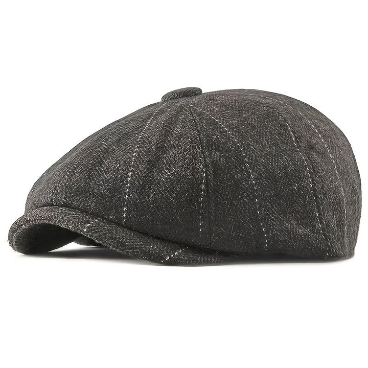 Men's Elegant Retro Herringbone Pattern Newsboy Beret Hat - Coffee - M (22-22 7/8") - image 0
