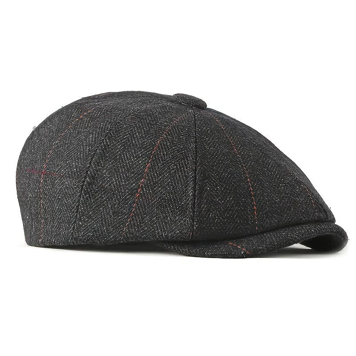 Men's Elegant Retro Herringbone Pattern Newsboy Beret Hat - image 4