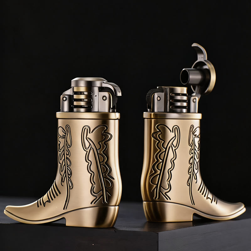 Bronze Cowboy Boot-Shaped Refillable Kerosene Lighter - image 4
