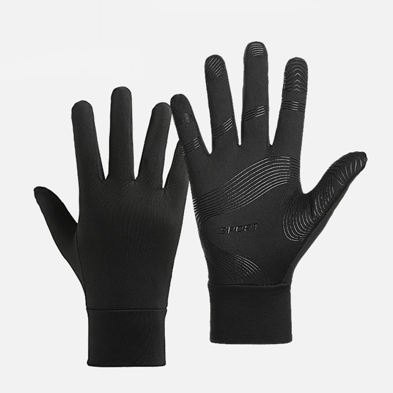 Men's Sports Anti-Slip Winter Warm Elastic Gloves - Black - XL - image 0