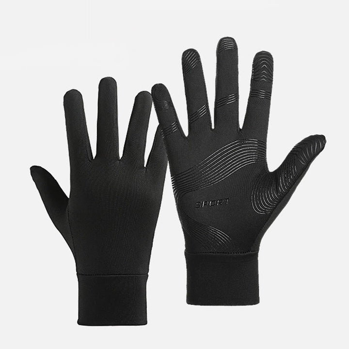 Men's Sports Anti-Slip Winter Warm Elastic Gloves - Black - XL - image 0