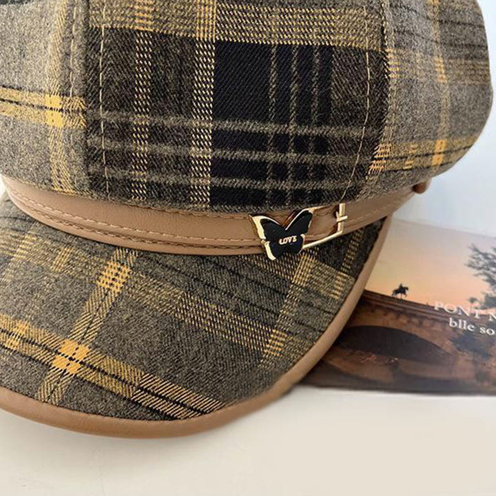 Women's Exquisite Retro Plaid Newsboy Beret Hat - image 7