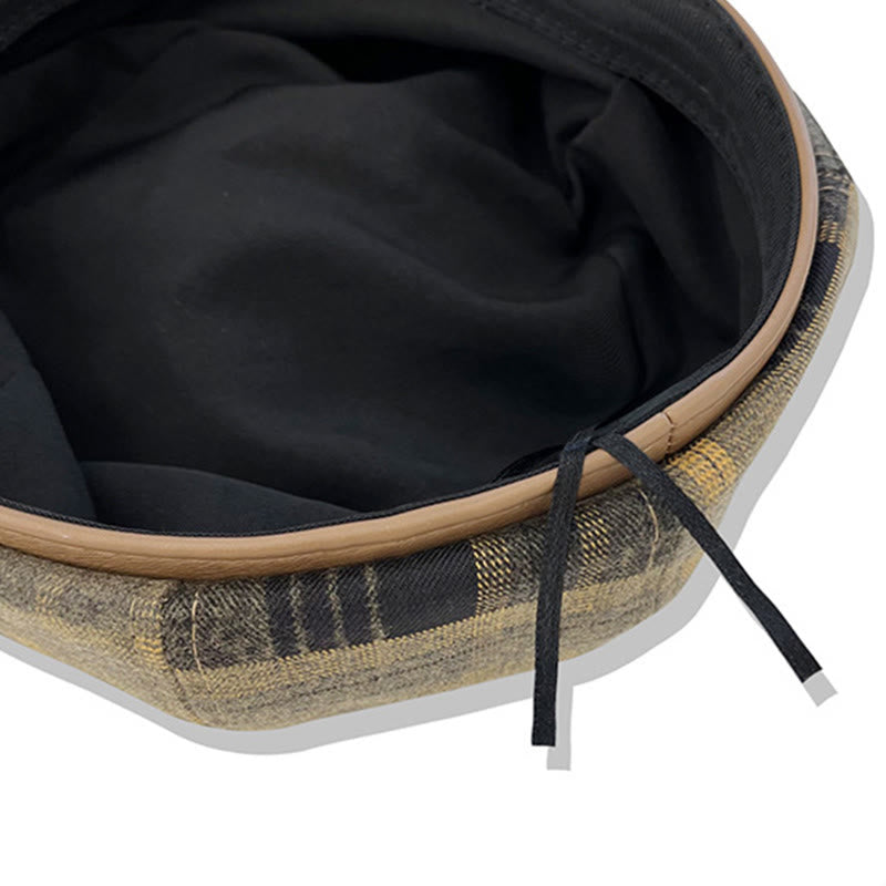Women's Exquisite Retro Plaid Newsboy Beret Hat - image 9
