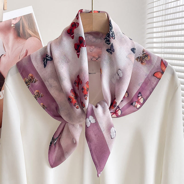 Women's Rich Printed Multi-Style Thin Square Scarf - Style #13 - image 12