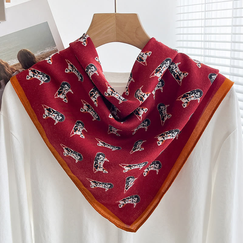 Women's Rich Printed Multi-Style Thin Square Scarf - Style #25 - image 24