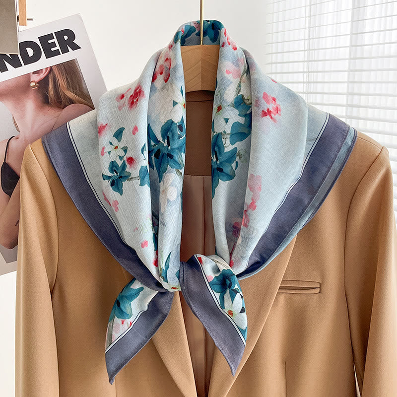 Women's Rich Printed Multi-Style Thin Square Scarf - Style #36 - image 35