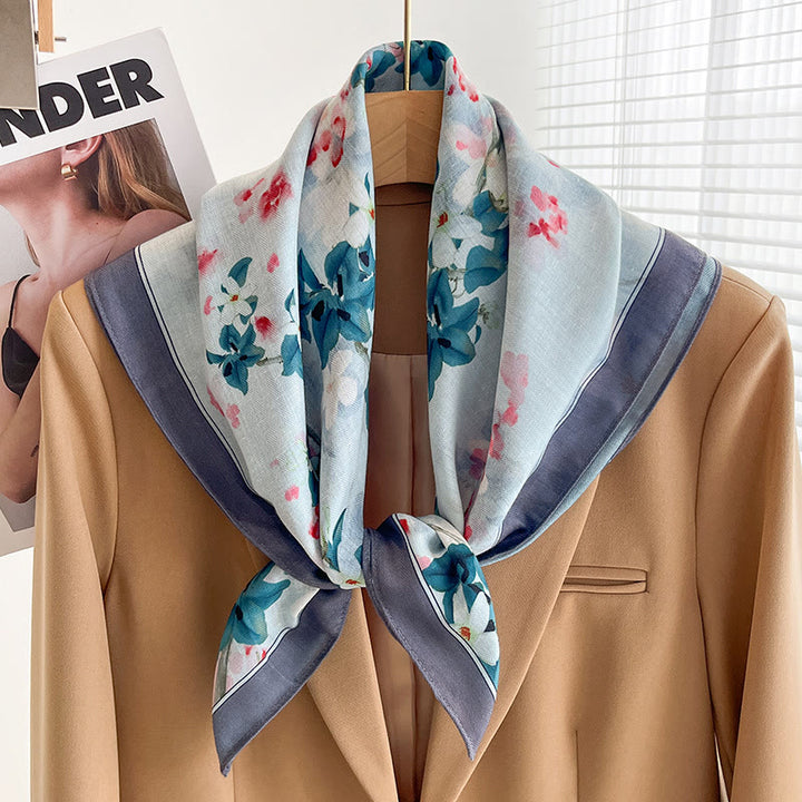 Women's Rich Printed Multi-Style Thin Square Scarf - Style #36 - image 35